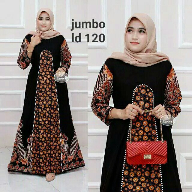 [ Gamis Jumbo ] Terbaru Gamisbatik Sekar Wangi Big Size Ld 120cm Batiksolo Batikmodern Fashionmuslim