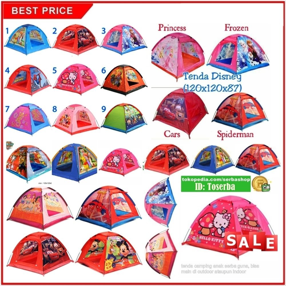 BESAR Tenda Kemping Motif Kartun Tenda camping Tenda Kemah Tend