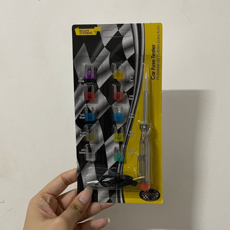 TES PEN TEST PEN OTOMOTIF 12 VOLT DENGAN 10 PCS SEKRING