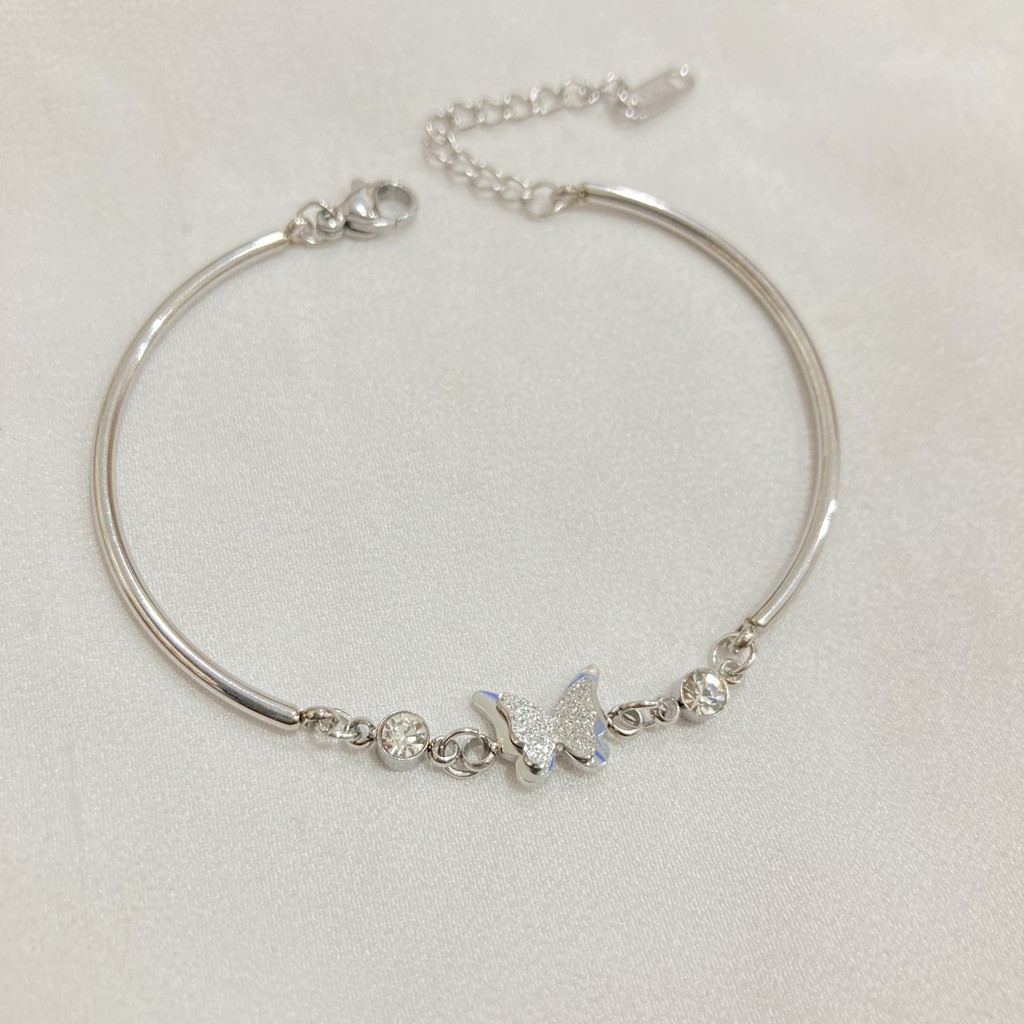 Gelang Titanium Wanita Korea Kupu Kupu Aksesoris Fashion