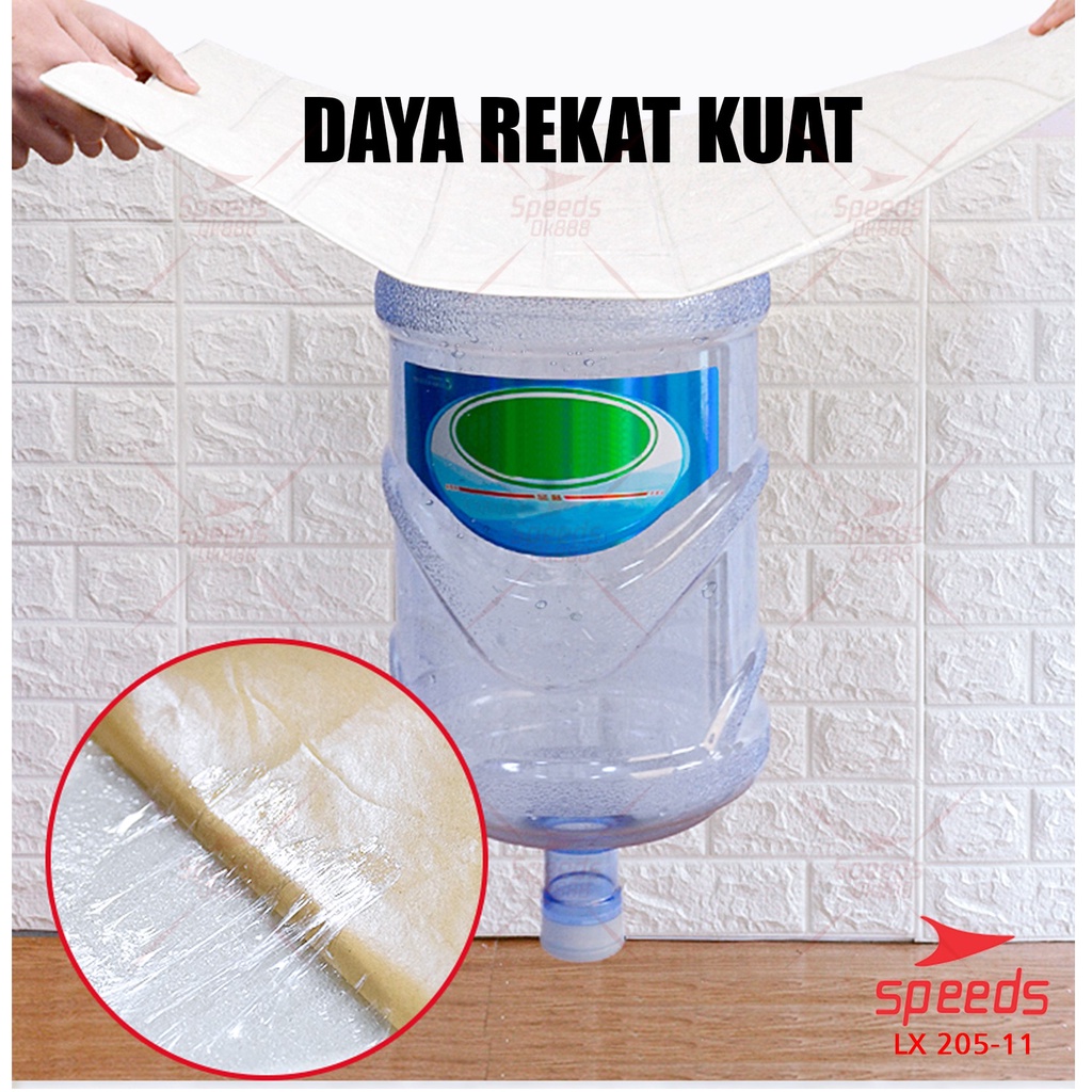SPEEDS Perekat Wallpaper Dinding 3D Motif Foam Batu Bata Per Lembar 205-11-1