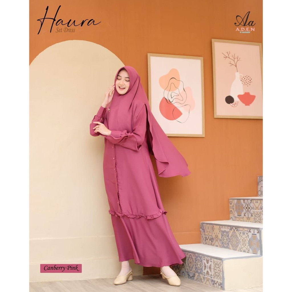 HAURA SET BY Aden (ORIGINAL) Gamis Set Aden Hijab