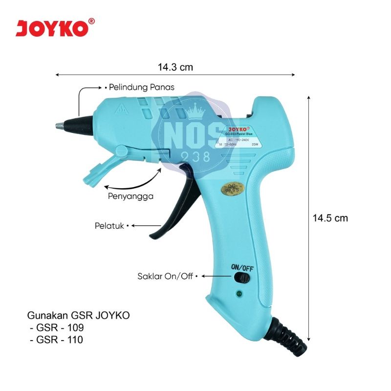 Glue Gun Lem Tembak Joyko GG-853 Pastel