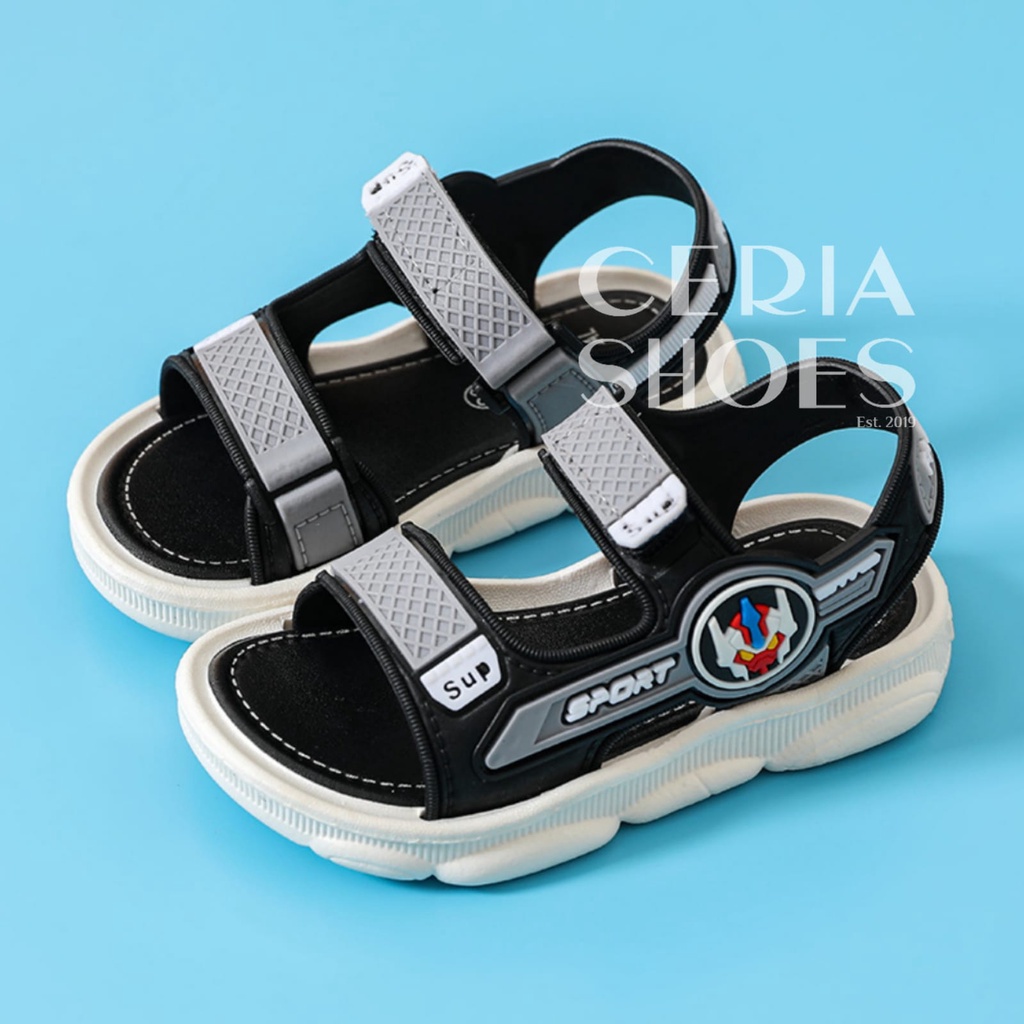 COD Sandal Gunung Anak 21-30 Sport Laki Laki Import Bahan Karet Empuk Elastis Anti Slip Sol Motif GUNDAM Baby Size