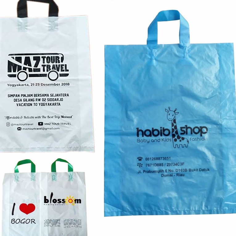 

Sablon Kantong Plastik Kresek Softhandle 35 x 45 cm