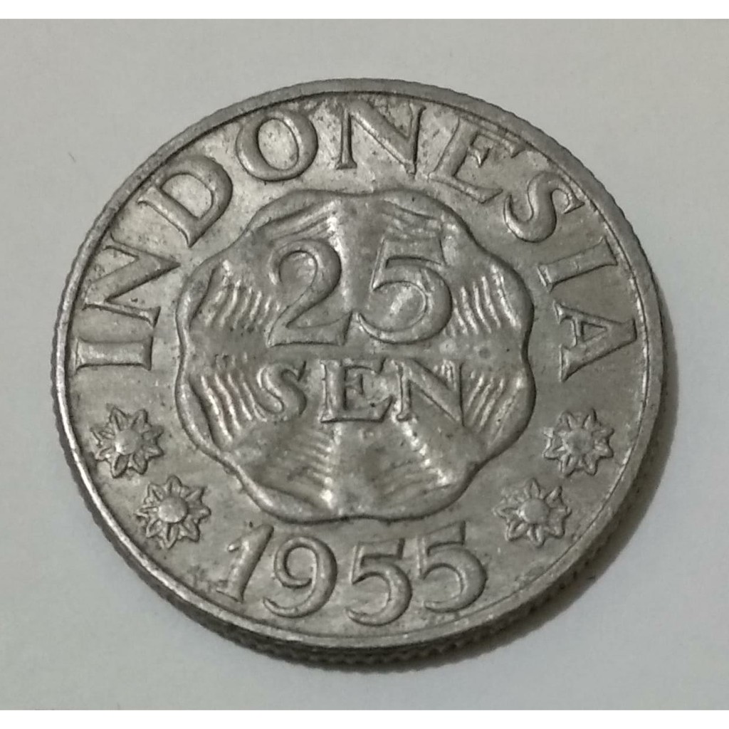 Koleksi koin IDR 25 sen produksi tahun 1955