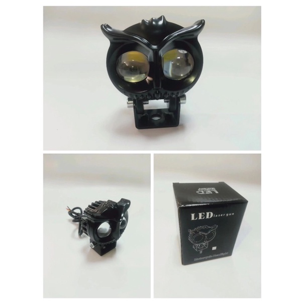 LAMPU LED LASER 2 MATA / LAMPU TEMBAK LASER OWL D2 BURUNG HANTU 2 WARNA SUPER TERANG