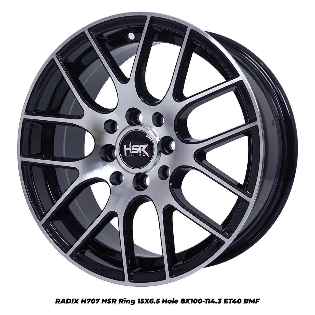Velg R15 Mobil Brio Ayla Agya Xenia HSR RADIX H707 Ring 15 Hitam Polish I Toko Velg Gresik