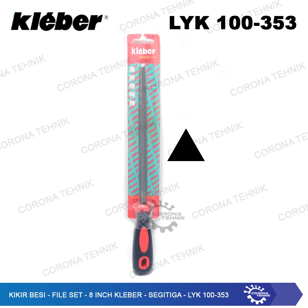 LYK 100-353 - Kikir Besi - File Set - 8 Inch Kleber - Segitiga