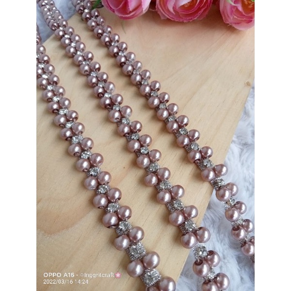 Mutiara Rangkai/ Payet Mutiara/Payet Rangkai/Brokat Hiasan Baju,Kebaya(40cm)