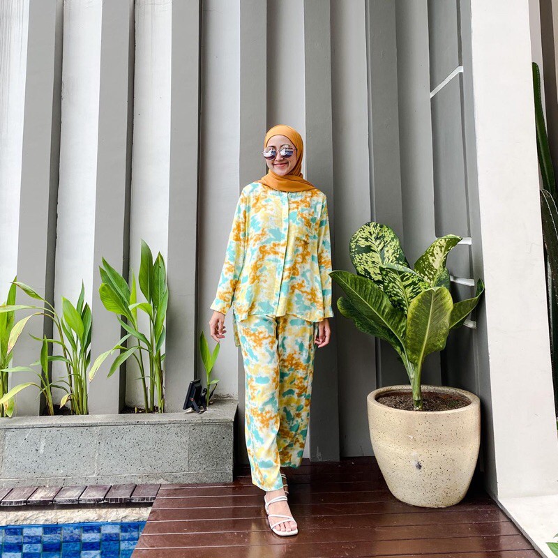SETELAN RAYON RAINBOW PAJAMAS VKA ID WOMENWEAR SAMARINDA