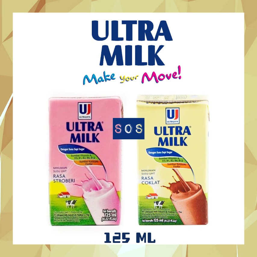 

《OS3》 Ultra Milk susu UHT 125 mL rasa STRAWBERRY | COKLAT | FULL CREAM