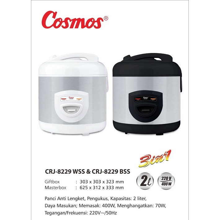 Rice Cooker Magic Com Cosmos CRJ 8229 WSS MURAH BANGET / GARANSI RESMI