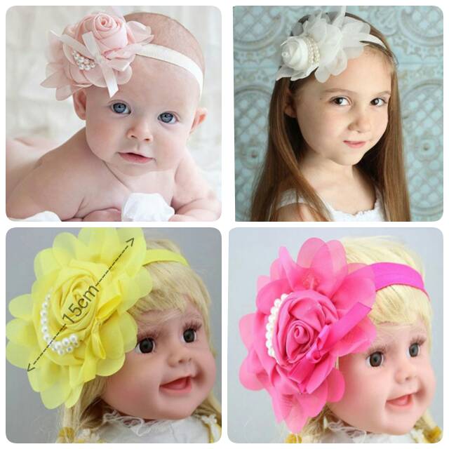 BANDANA BANDO BAYI BABY HEADBAND HAIRBAND ROSE