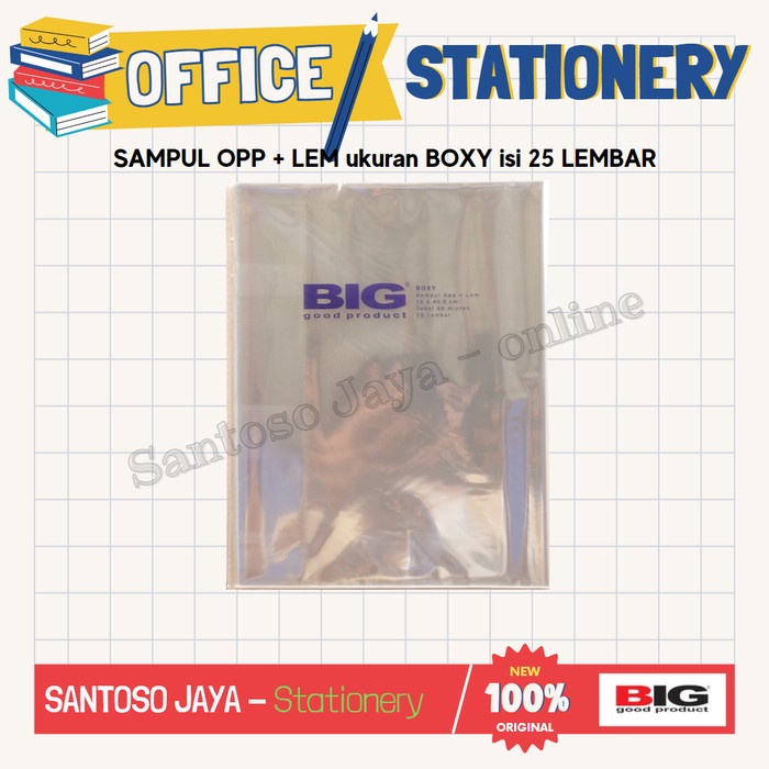 

Sampul Buku Tulis BIG OPP BOXY - 25 Lembar Plastik Boxi Bening