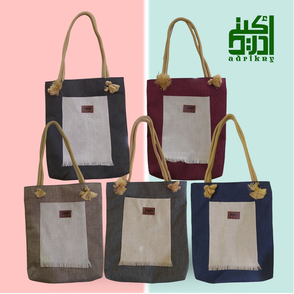 tas Totebag tali sumbu/totebag polos tali sumbu/ totebag denim tali sumbu