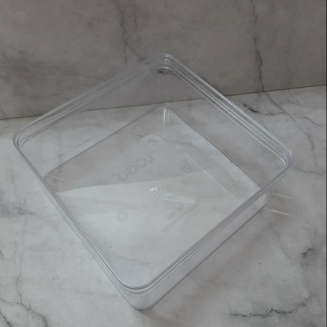 Toples Plastik Mika Persegi Kotak Dessert Box Kue Kering Coklat Permen Kacang Imlek Natal Lebaran