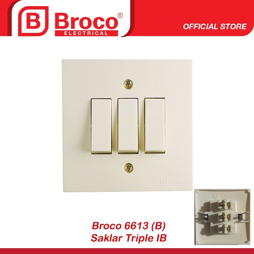 Broco Saklar 3 Tombol - Saklar Broco Model 6613