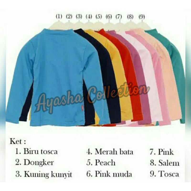 Manset Baju Anak Bahan Kaos Ukuran  3_6 - 7_10 Tahun