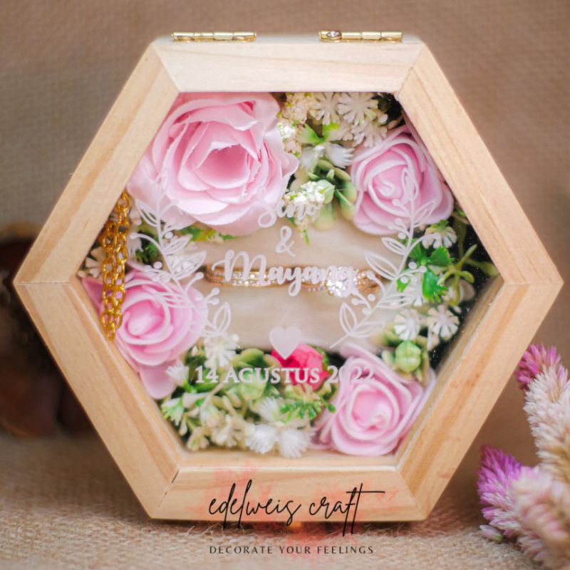 BOX CINCIN / KOTAK CINCIN / RING BOX HEXAGONAL