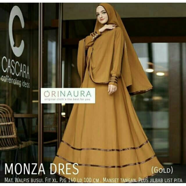 HOPYLOVY - Gamis Jersey List Pita MOUNZA SYARI