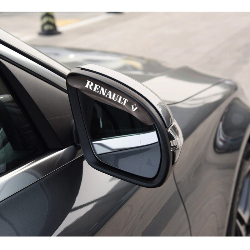 2pcs Stiker Cover Kaca Spion Mobil Bahan PVC Warna Hitam Untuk Renault: Clio Sandero Logan Kwid Duster Megane