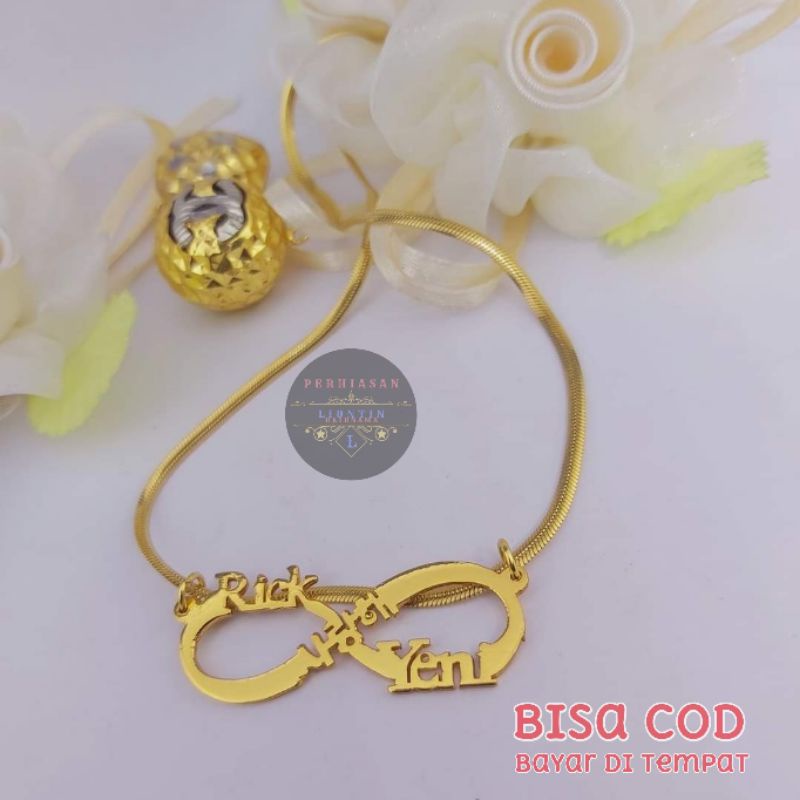 KALUNG LOVE UKIR NAMA LAPIS EMAS 24K | ANTI KARAT DAN ANTI LUNTUR