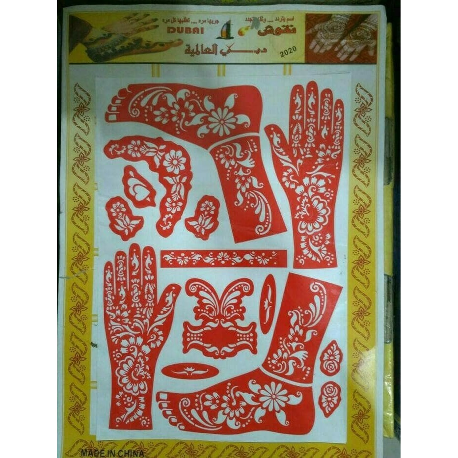 Cetakan Mahendi Stiker Tangan Henna Shopee Indonesia