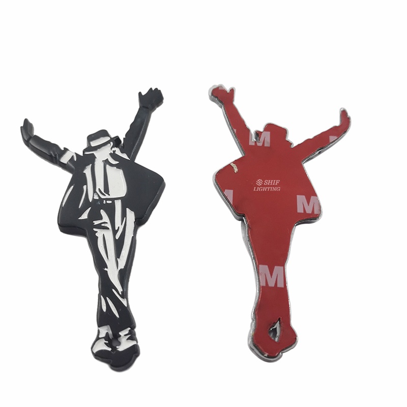 1pc Stiker Logo Michael Jackson MJ Bahan Metal Untuk Dekorasi