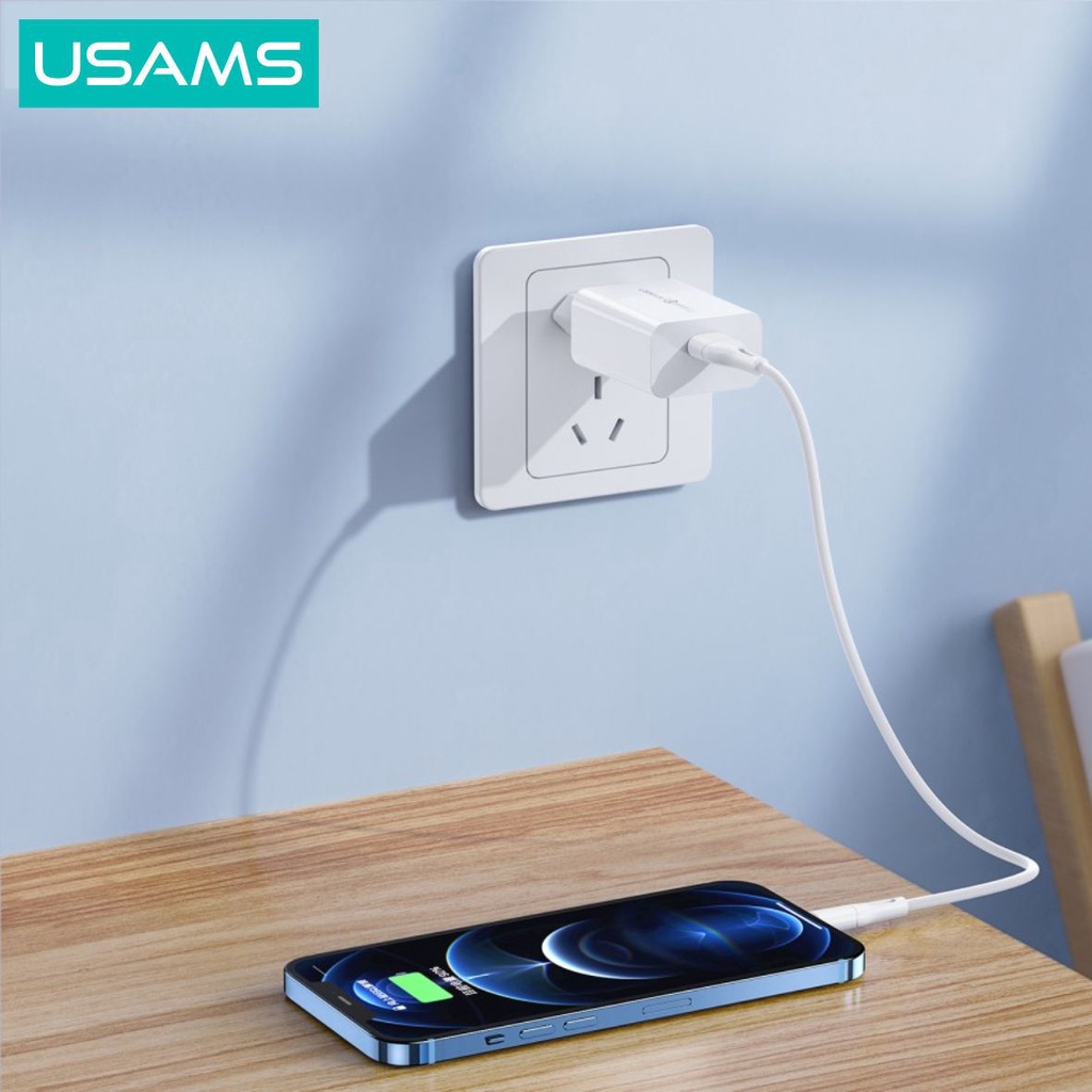 USAMS T22 Adaptor Kepala Charger Fast Charge 18W QC3.0