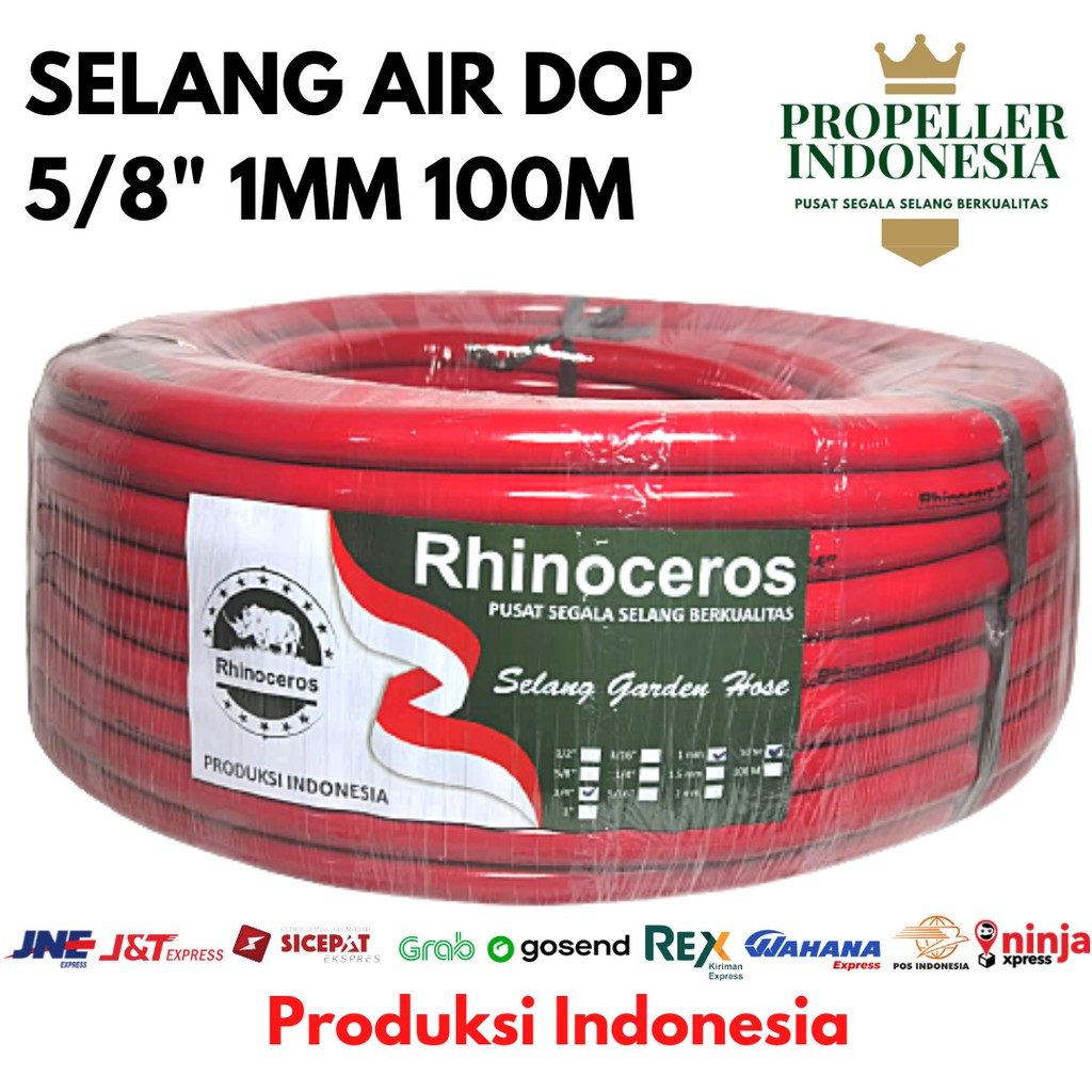 Selang Air Dop RHINOCEROUS 5/8 1MM 100Meter Selang Air Taman Selang Siram Tanaman Selang Air Elastis