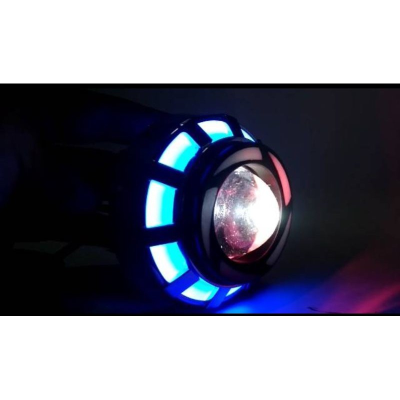 Projie LED Rainbow Lampu Depan LED Proji Pelangi 2 Mode Kedip Beat Satria Fu Vixion