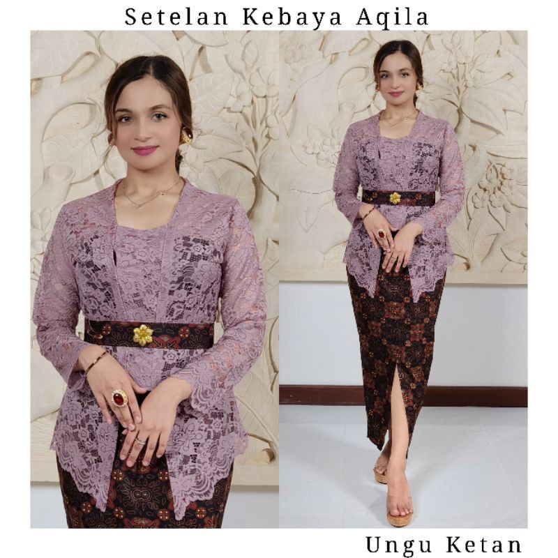 Setelan Kebaya Kutubaru Lengan Panjang Aqila