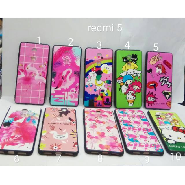 Case fuze glass casing animals dan nature redmi 5