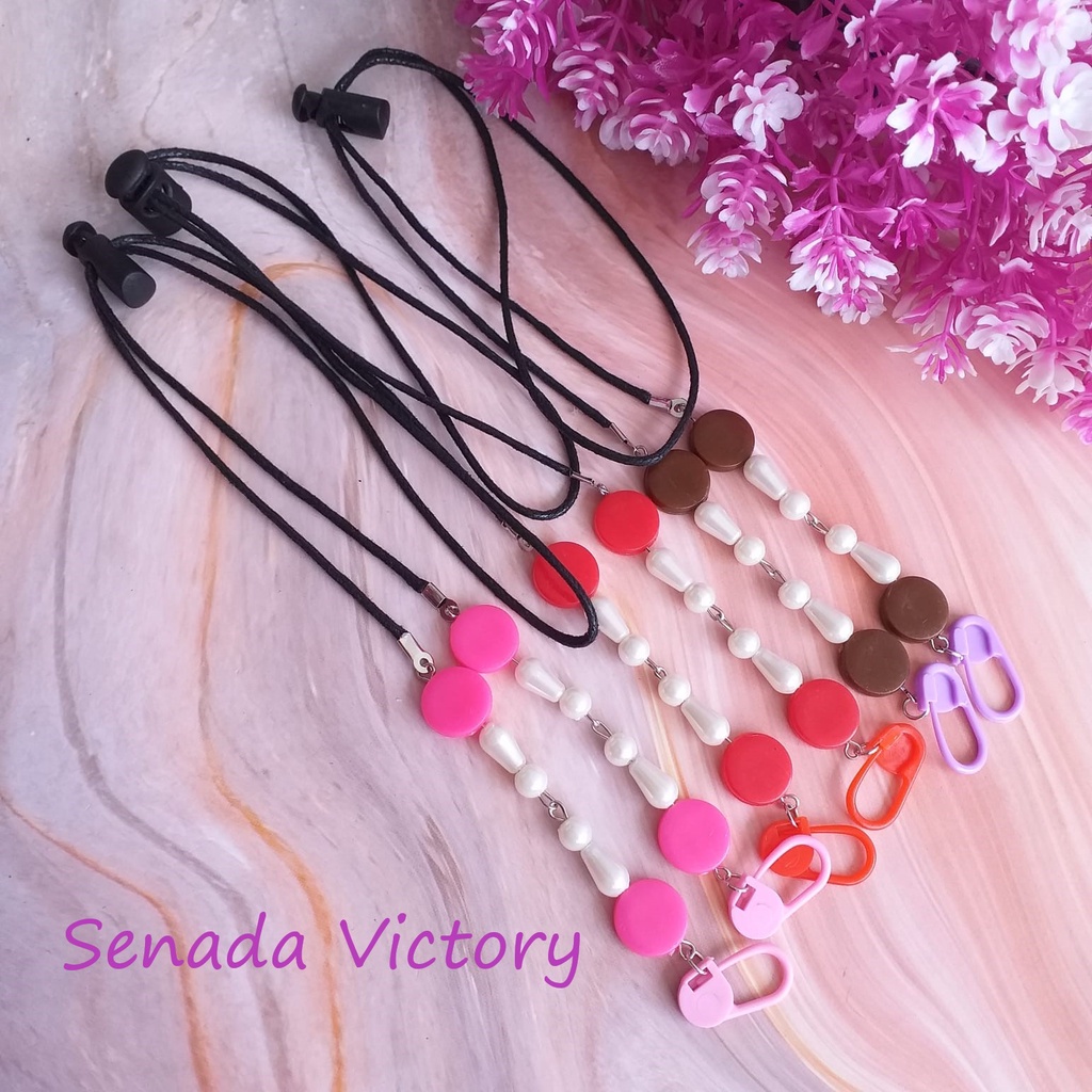 Senada Victory Kalung Masker Mote 2 IN 1 Tali Masker PasteL konektor Adjustable STMA01