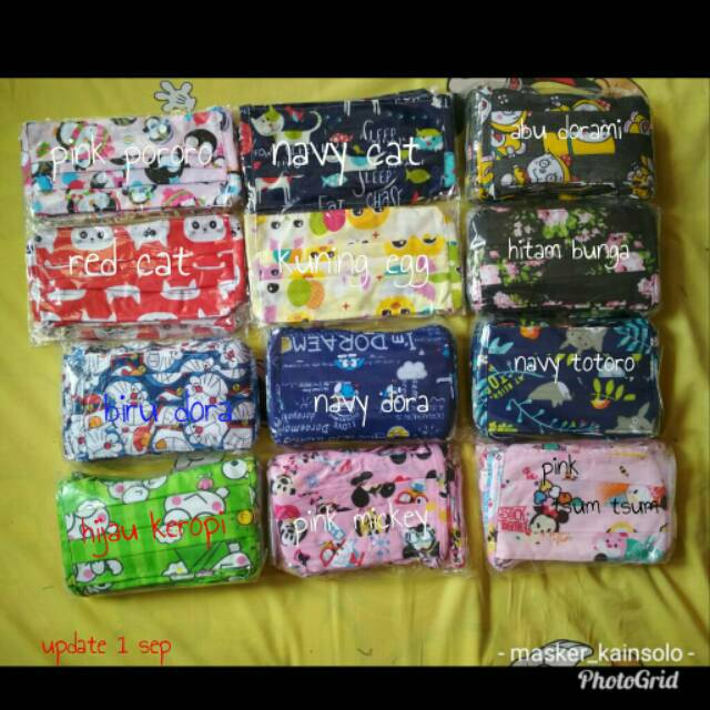 1 Lusin Masker Kain Motif Instan Hijab Earlop Murah Solo Shopee Indonesia
