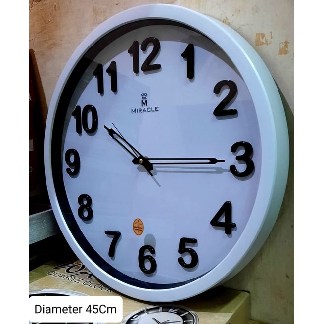 Jam Dinding Besar Raksasa Miracle Mesin Sweep Movement Diameter 46 cm