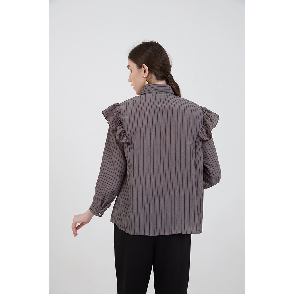 Berrybenka - Atasan Kemeja Wanita Sofia Muraka Stripes Shirt-3