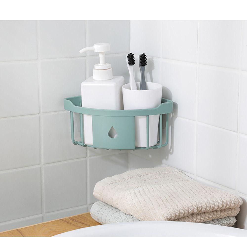 Solighter Rak Sudut Shower Shelf Triangle Tahan Lama Bebas Pukulan Dilubangi Desain