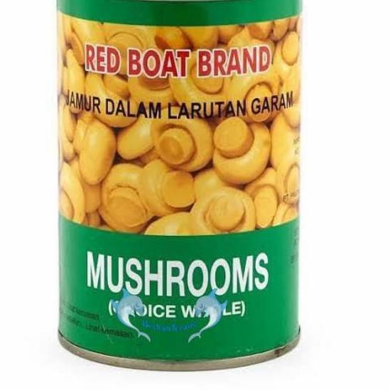 

PALING HOT!! (jru-764) Jamur Kancing Kaleng Champignons 425gr / Mushroom red boat brand Choice Whole