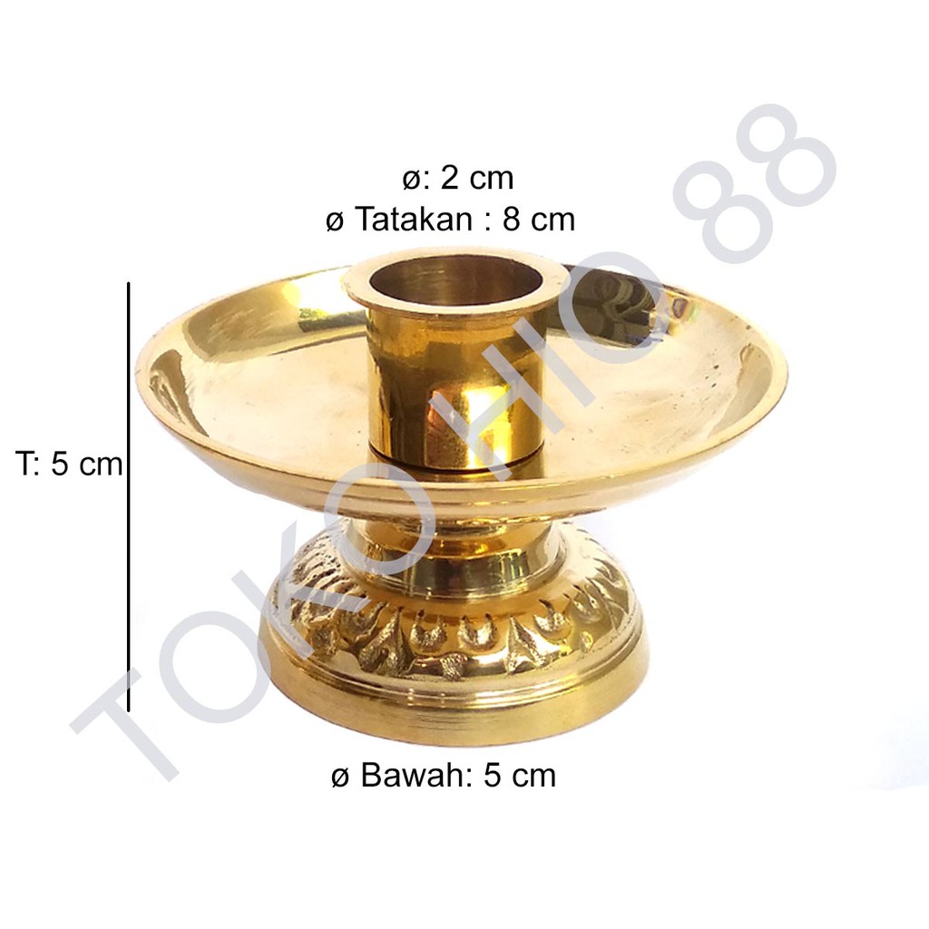 Tempat Lilin Tancapan Kaki Candle Holder Kuningan TL98 Harga Sepasang Bagus