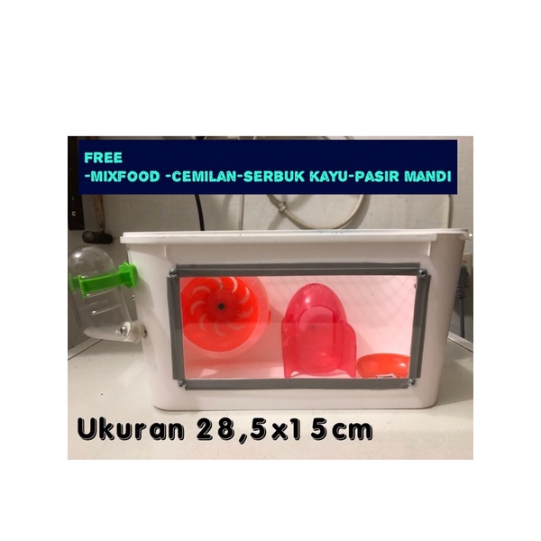 Kandang Hamster/Reptil Rakitan 28,5x15cm (S)-Set roket