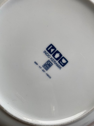 Piring Makan Ceper Lining Emas 25 Cm Indo Keramik