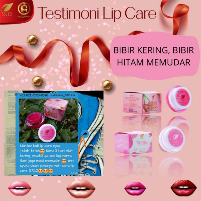 LIP CARE SR12 CHERRY / PENCERAH BIBIR HITAM / PELEMBAB BIBIR / LIP BALM ANAK SEKOLAH / PEMERAH BIBIR PERMANEN