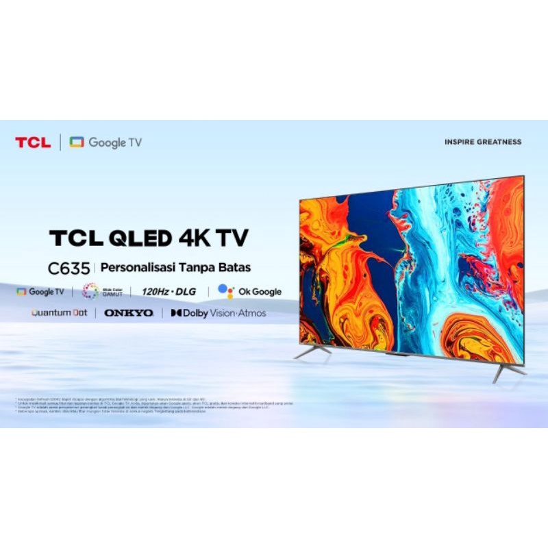 TCL TV QLED 65C635 65 C635 GOOGLE TV ONKYO 2.0
