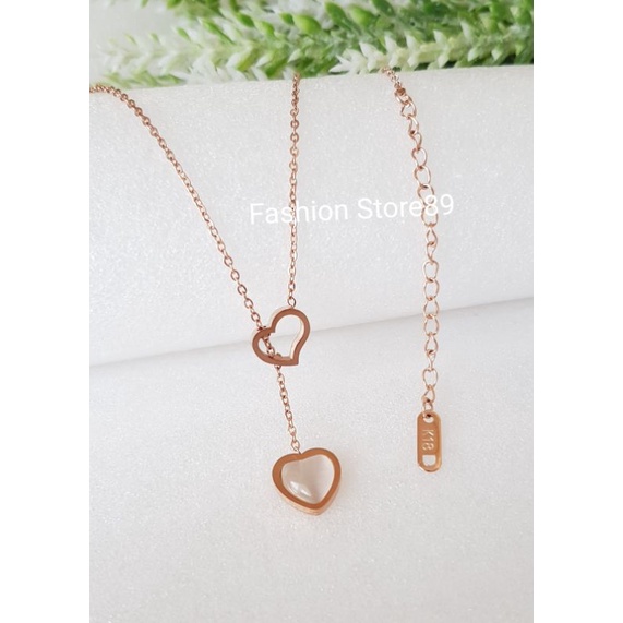 Kalung Rosegold Love Titanium antikarat bestquality edisi terbatas