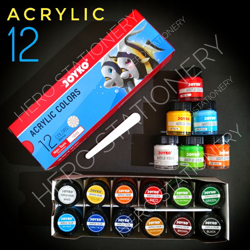 

Cat akrilik acrylic color paint joyko botol 10 ml 12 warna ACC-10ML-12 SF6