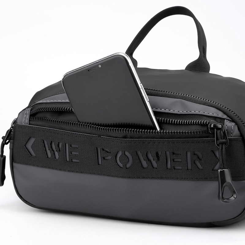 Tas Selempang Pria SHUAI 1100-38 Waistbag Pria Anti Air Bahan Dolby Lotto Coated