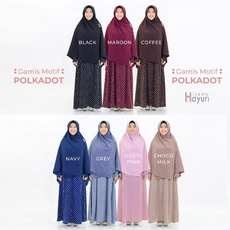 Gamis motif polkadot by hijab hayuri