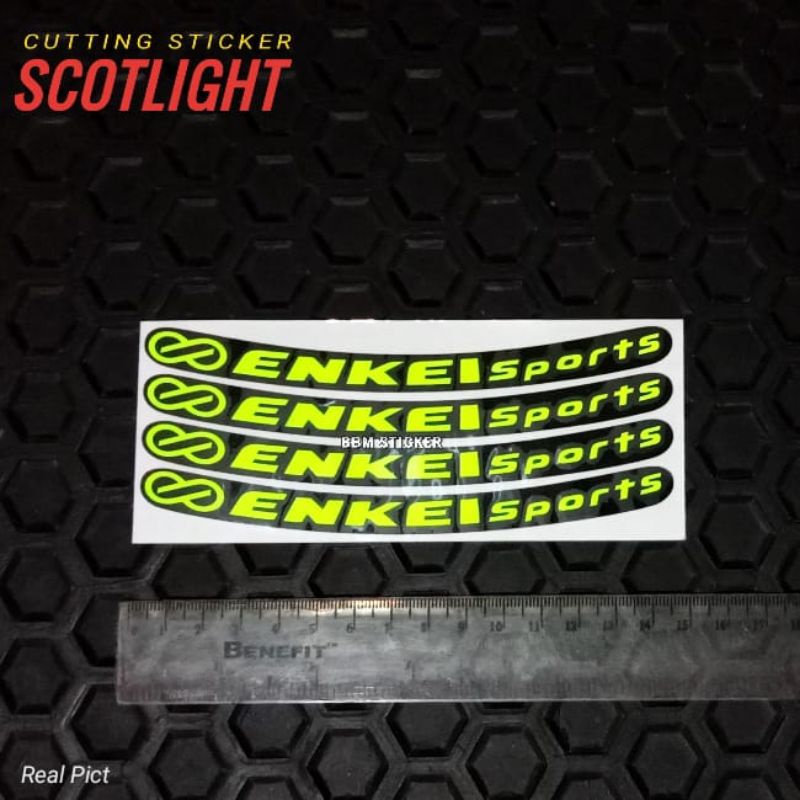 Set Stiker Velg ENKEI Sports Hijau Stabilo Reflektif